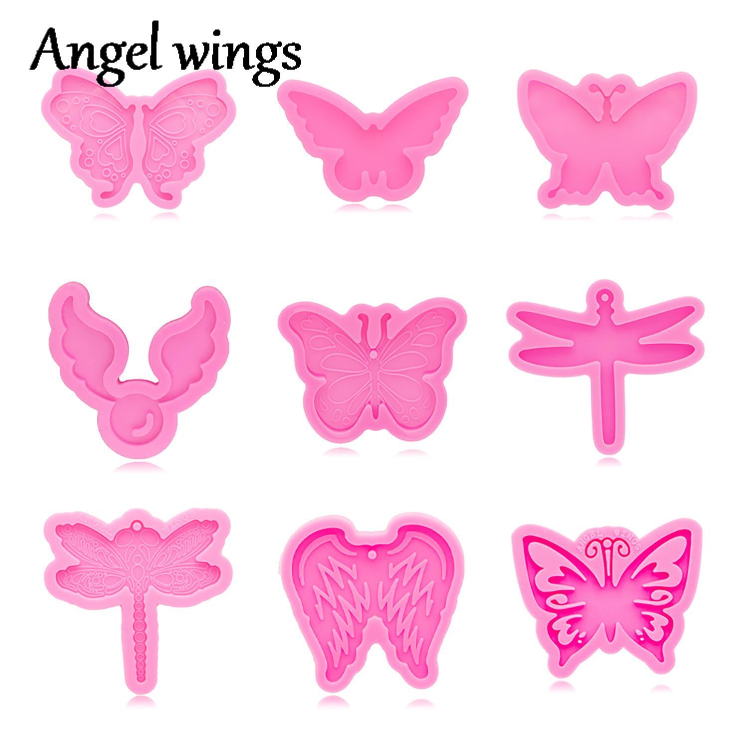 Resin Art A Keychain - DY1056 Silicone Butterfly/Dragonfly/Angel Veer Mallen, Sleutelhanger