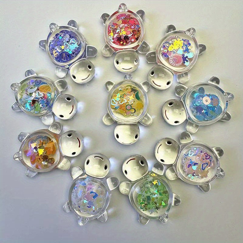 Resin Art Beach Theme - 25/100 stuks, kleine oplichtende hars-schildpadden, aquariumdecoratie,