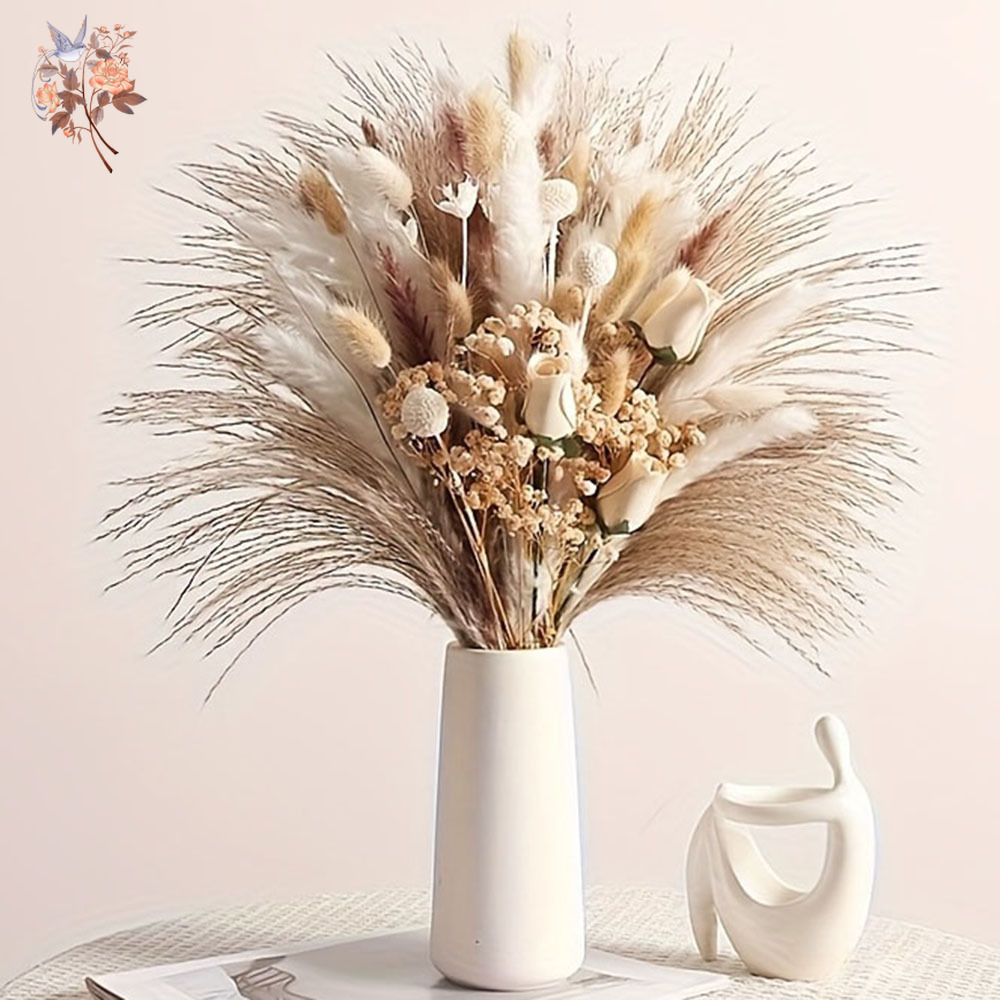 Dried Flower Pressed - 80 stuks kunstmatige gedroogde bloemenboeket voor