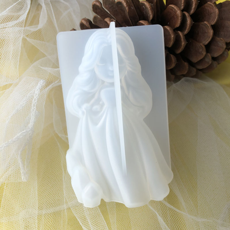 Resin Art Mould - 3D Schattige Prinses Siliconen Kaars Schimmel