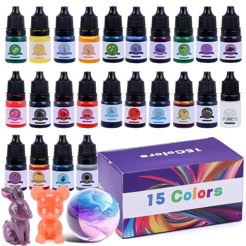 Uv Resin Clear Hard - Epoxyhars Kleurpigment 24 Levendige Kleuren Vloeibaar