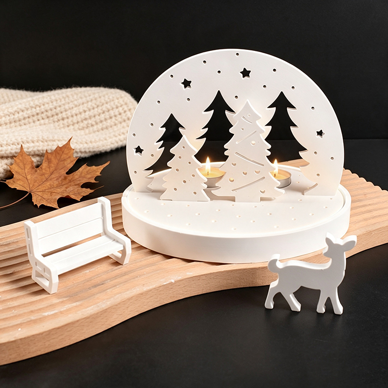 Resin Art Kit With Molds - Kerst-Eland Theelicht Houder Siliconen Molds, 3D