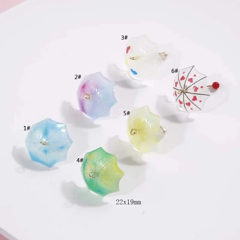 Resin Art Beach Theme - 6 Stuks 3D Leuke Strandparaplu Acryl