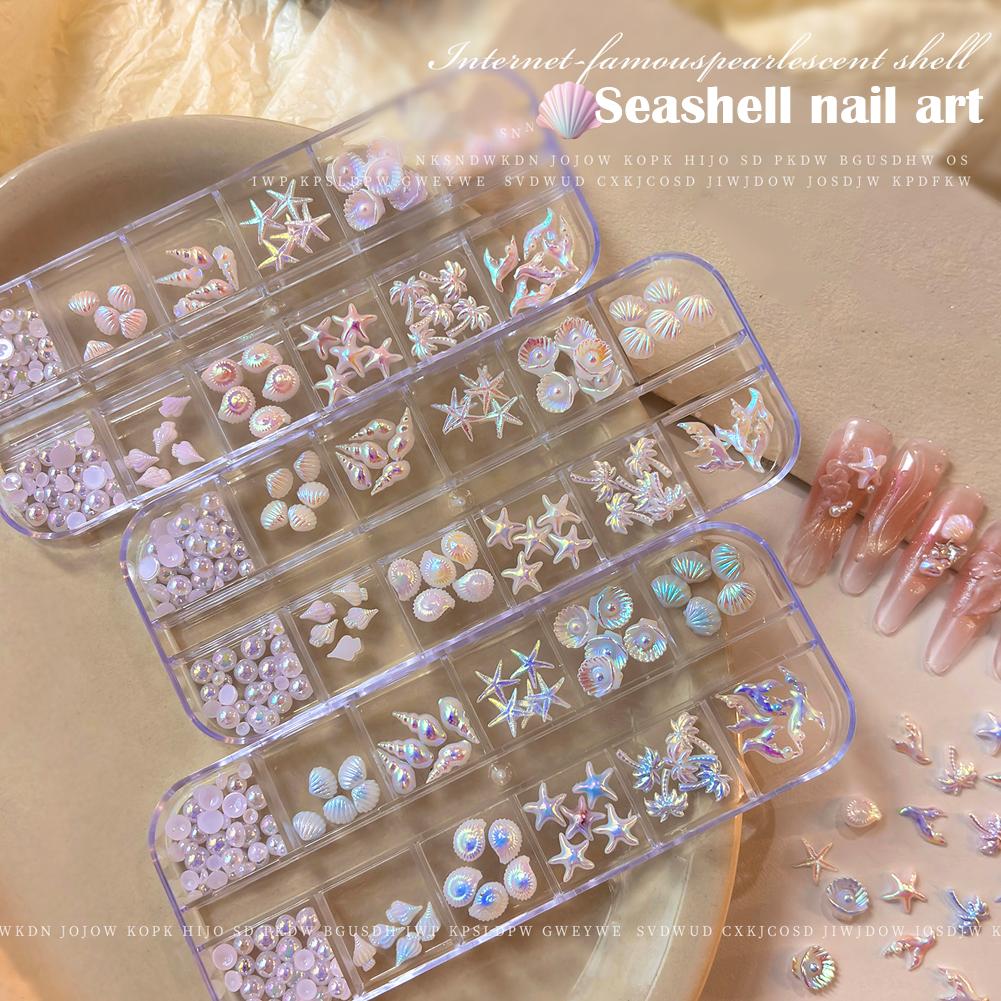 Resin Art Beach Theme - 12 vakjes/doos 3D zeester en schelp