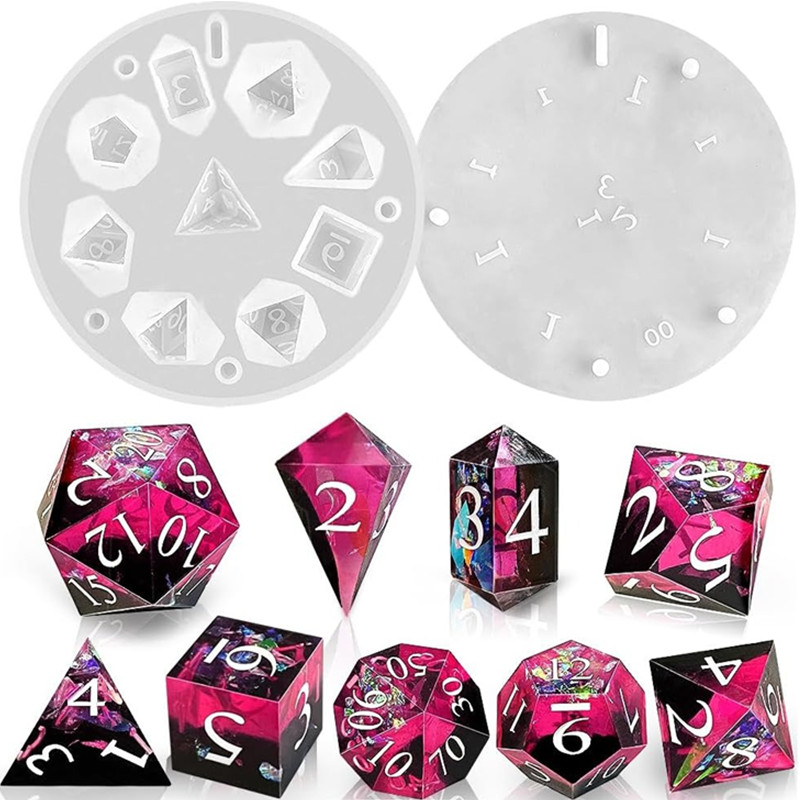Resin Art Mould - DIY DND scherpe rand dobbelstenen siliconen