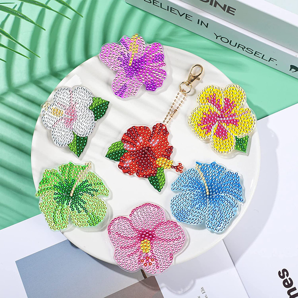 Resin Art A Keychain - Daisy Zonnebloem Bloemen Diamond Painting Sleutelhanger