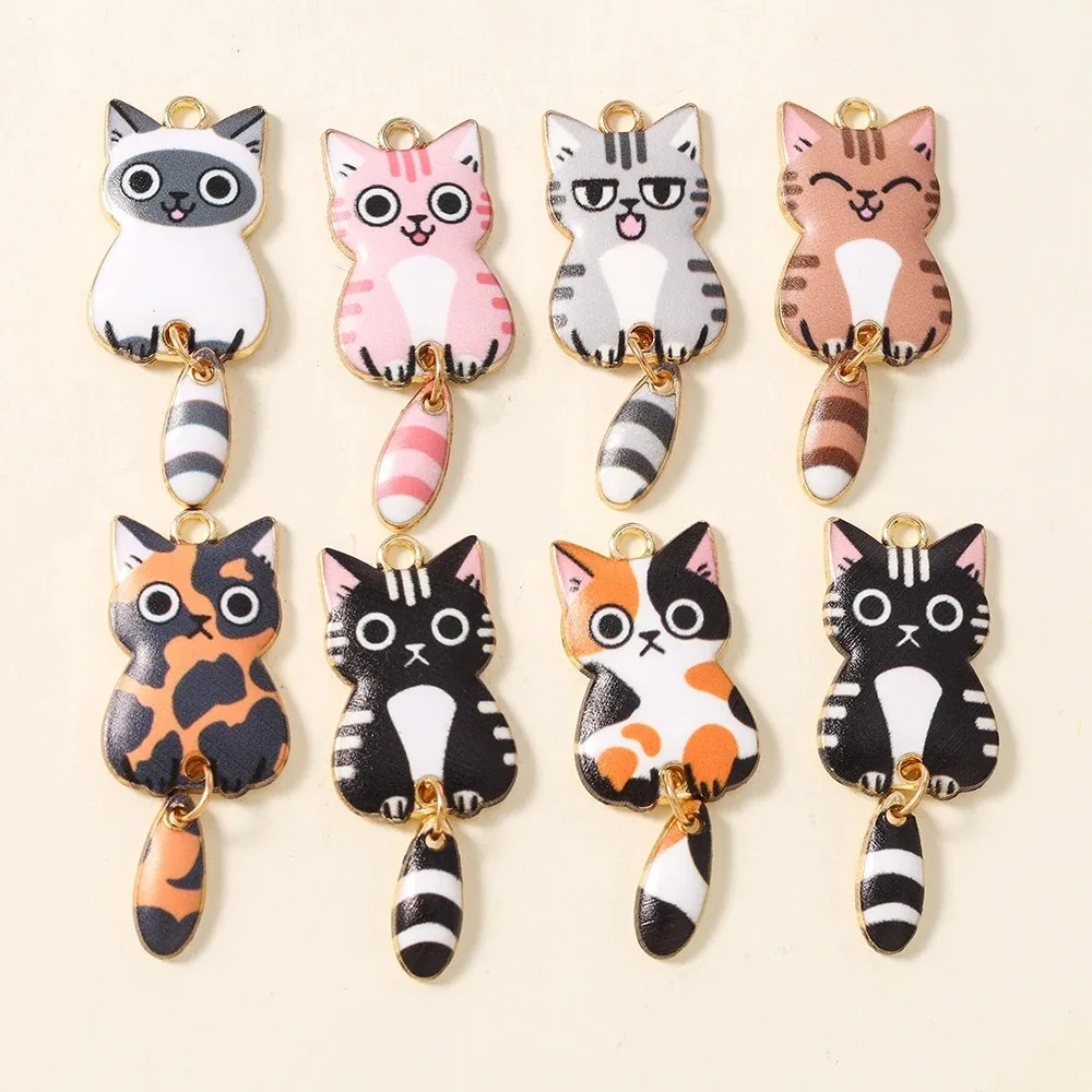 Resin Art And Craft - 10 Stuks 16×39mm Leuke Cartoon Kat