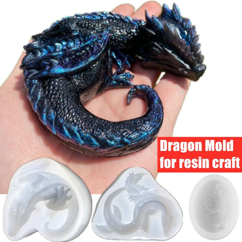 Resin Art Kit With Molds - 3 stijlen spiegel slaperige draak dinosaurus