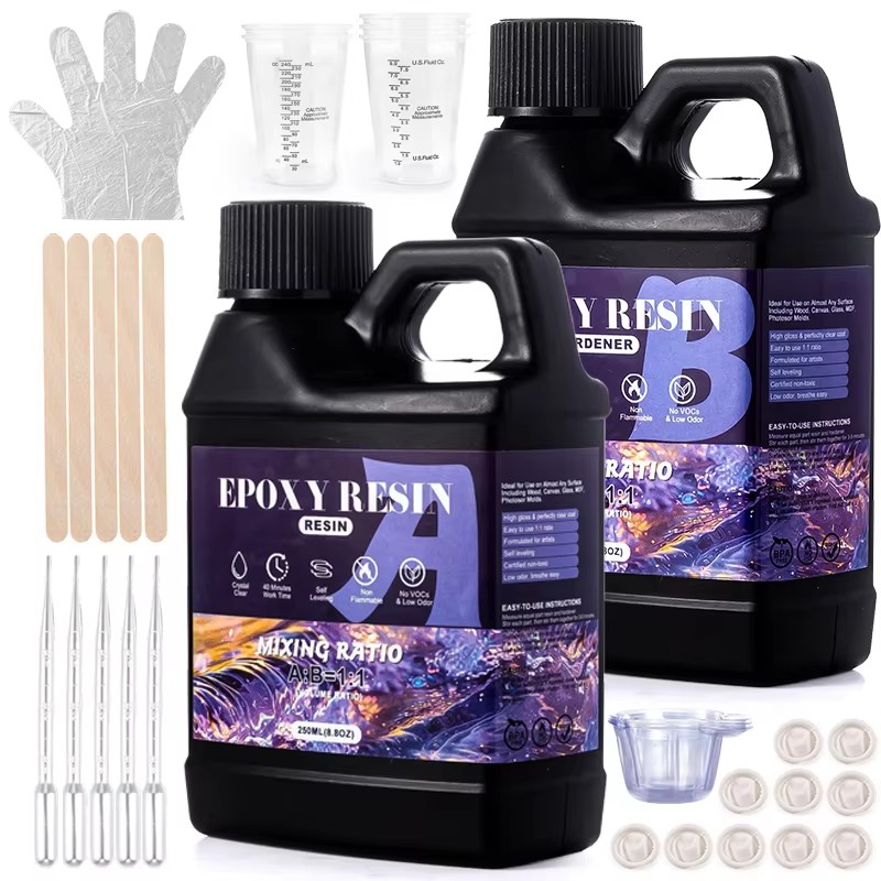 Resin Art Acrylic - Easy Mix 1:1 Epoxyhars Kit Kristalhelder