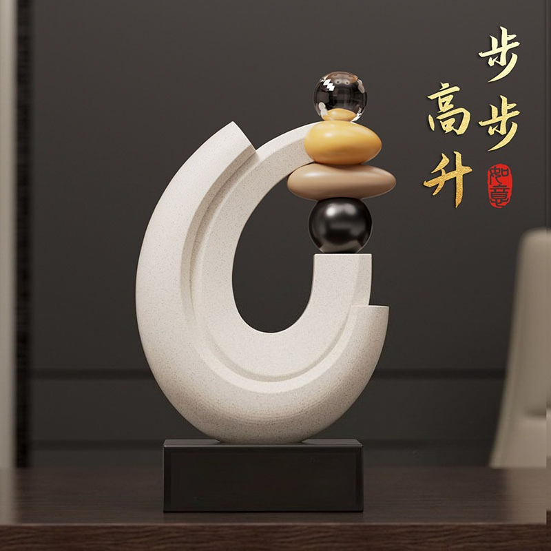 Resin Art Anniversary Gift - Home Decor Lucky Stone Statue Desktop