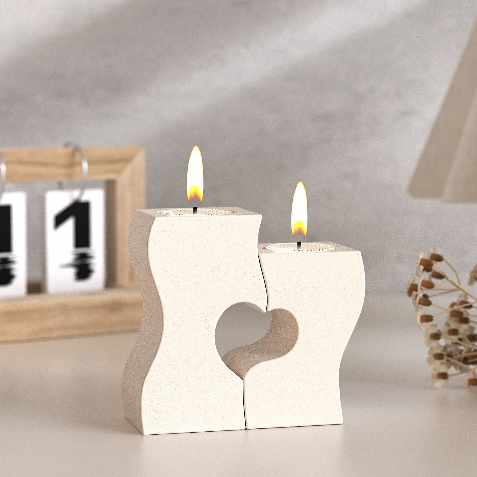 Resin Art Mould - S Hart Kandelaar Siliconen Mallen DIY