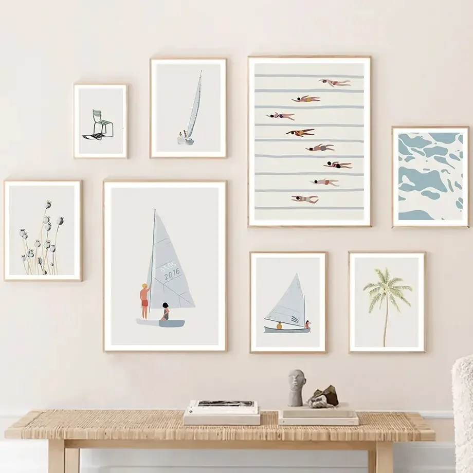 Resin Art Beach Theme - Strand- en oceaanthema, minimalistische esthetiek, bloemen,