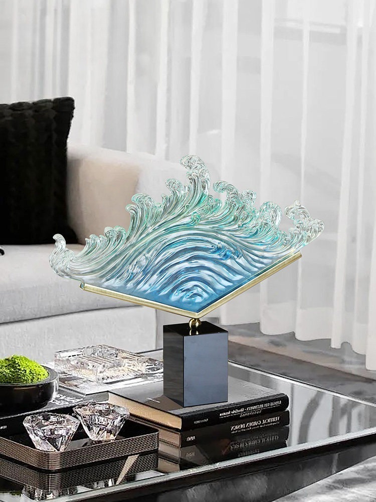 Resin Art Anniversary Gift - Transparante Oceangolf Hars Sculptuur Figuur Moderne