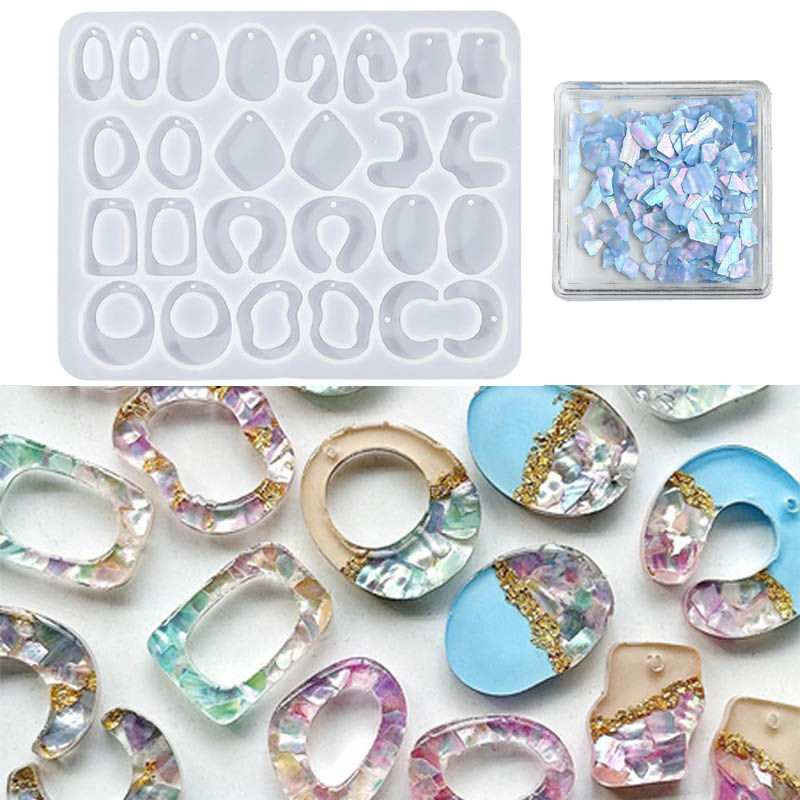 Resin Art Beach Theme - Zomervakantie abstracte hangende oorbel siliconen mal