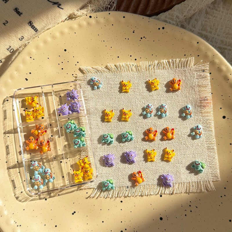 Resin Art Anime - Pokemon nagelkunstaccessoires, schattige mini 3D Squirtle
