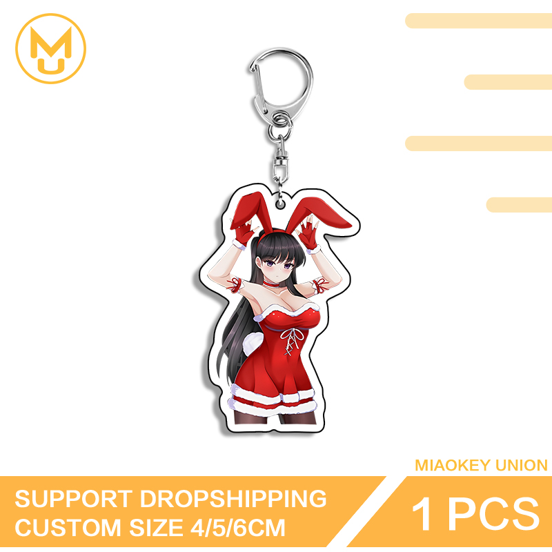 Resin Art A Keychain - Bunny Girl Komi Sexy Betoverende Levendige