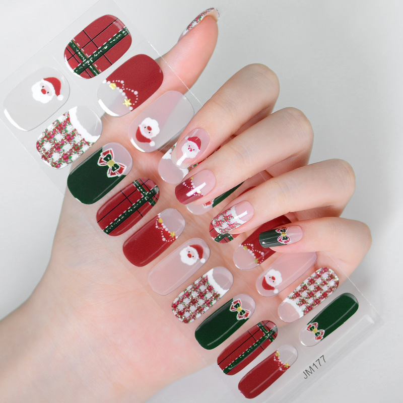 Uv Lamp Nail Resin - 20 Tips Kerst Gel Nagels Stickers