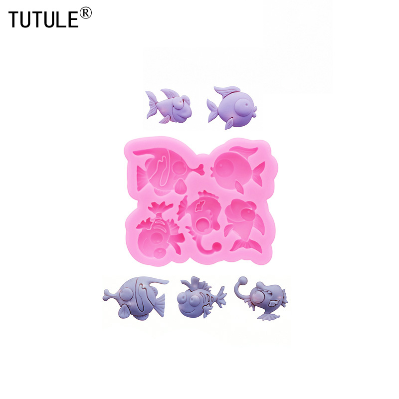 Resin Art Mould - DIY Kleine Vis Flip Snoep Chocoladetaart