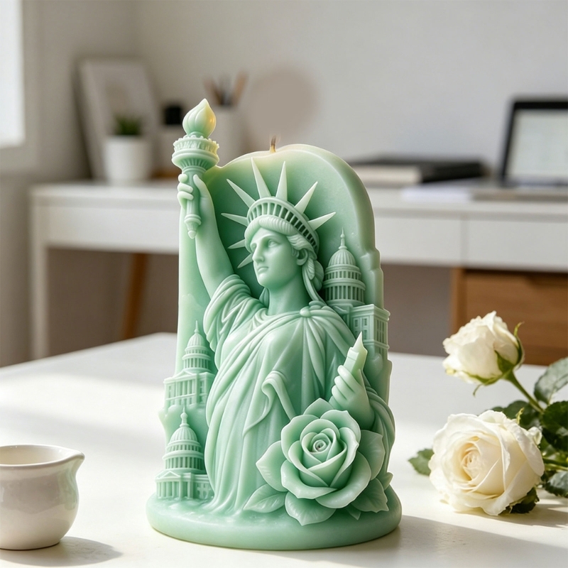 Resin Art Anniversary Gift - F68D 3D Vrijheidsbeeld Embossing Siliconen Kaars