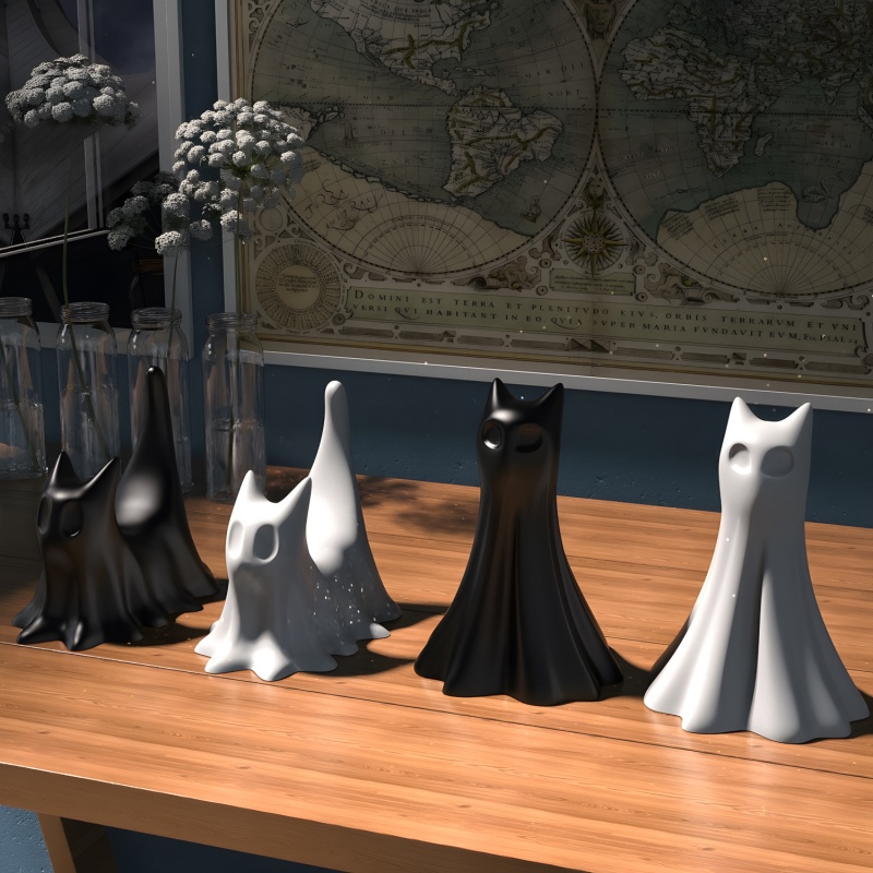 Ghost Cat Halloween Desktop Or - Resin Art Acrylic recensie en prijs