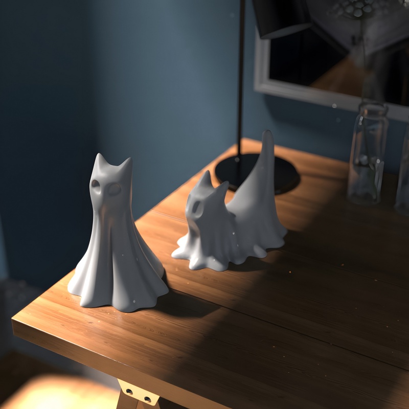 Ghost Cat Halloween Desktop Or - Resin Art Acrylic recensie en prijs