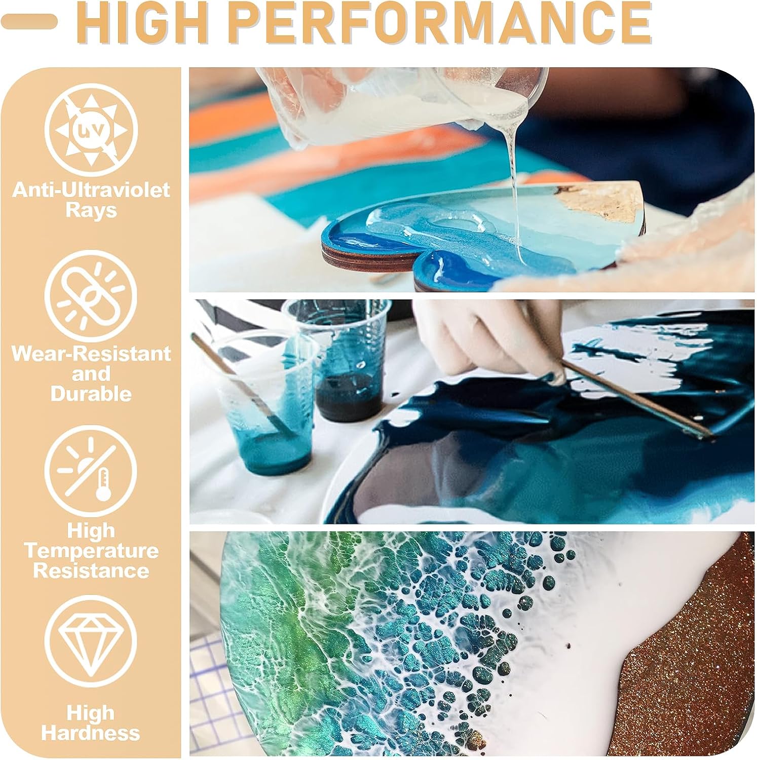 17,6 oz/33,8 oz AB hars epoxy  - Resin Art Uv recensie en prijs