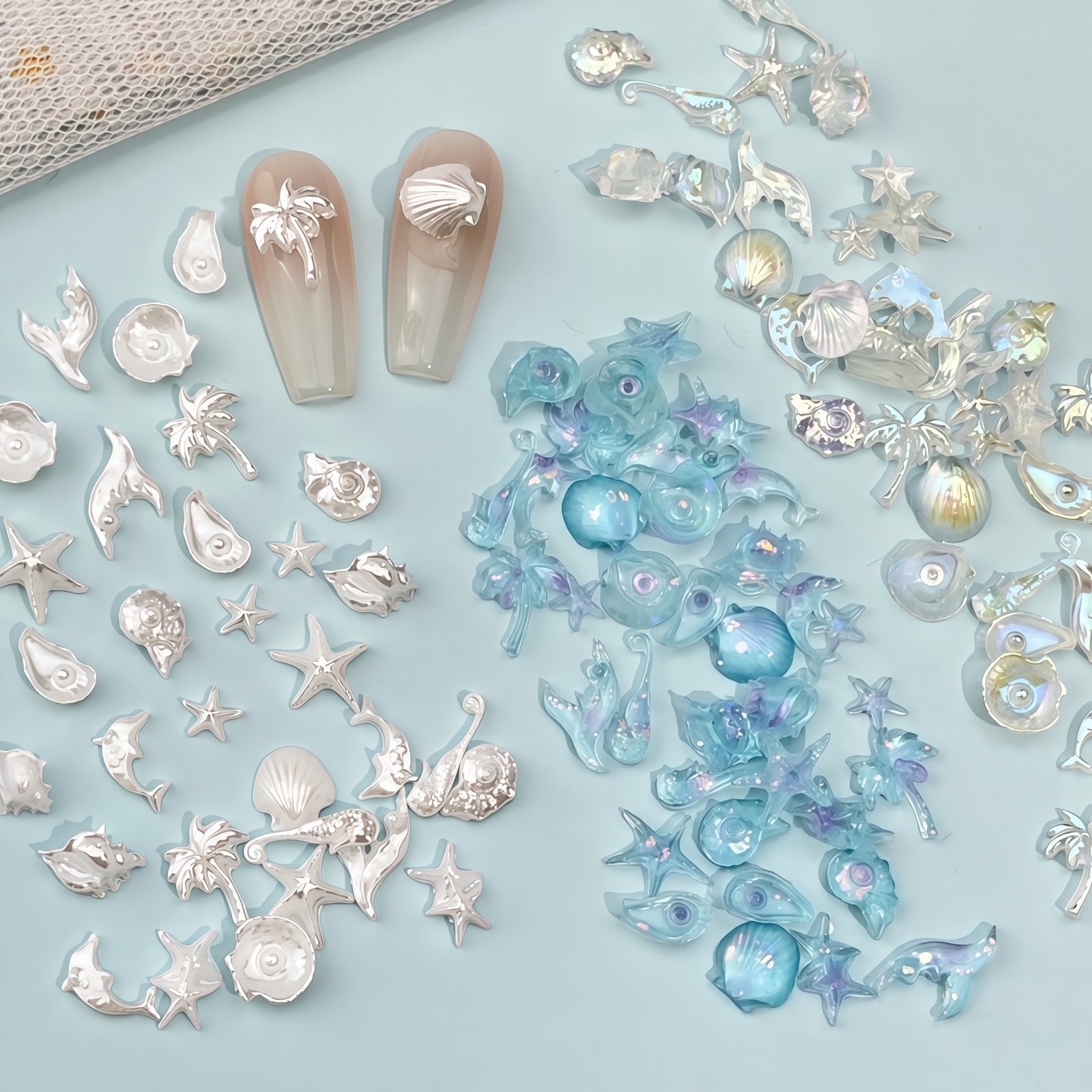 50 stuks dromerige blauwe zee  - Resin Art A Keychain recensie en prijs