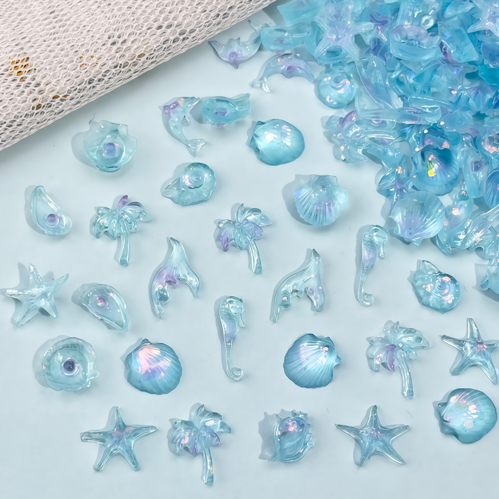 50 stuks dromerige blauwe zee  - Resin Art A Keychain recensie en prijs